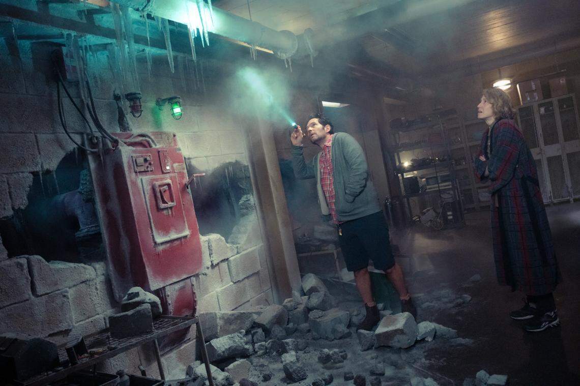 New York, it looks like you have a problem. Gary Grooberson (Paul Rudd) and Callie Spengler (Carrie Coon) have to keep a new enemy from sending the world into a second Ice Age in “Ghostbusters: Frozen Empire.”