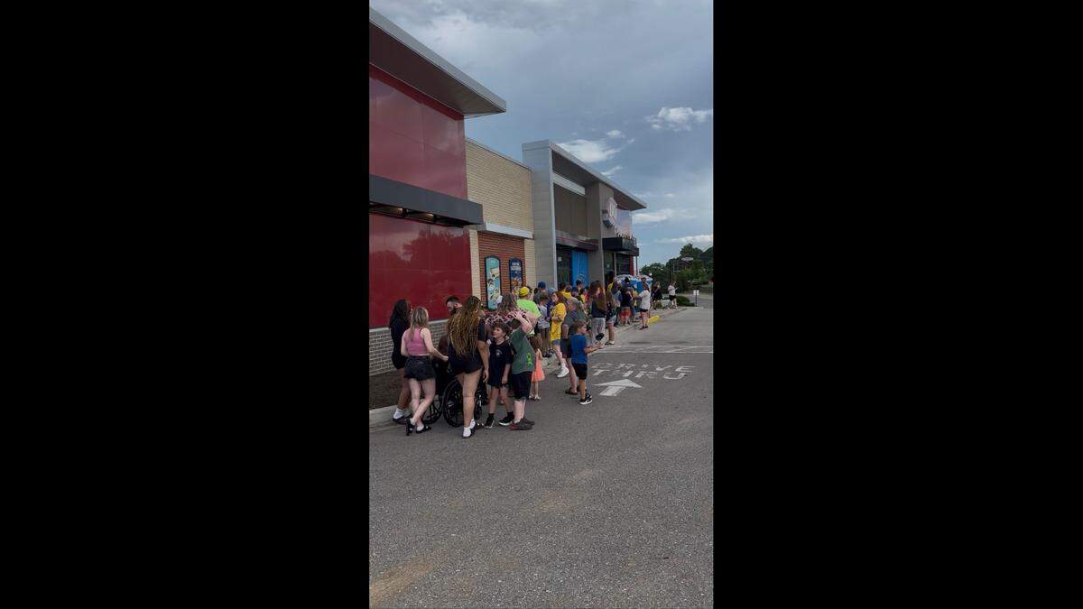 Four players from the Savannah Bananas met with fans inside the Dairy Queen at 5381 N. Antioch Road on Friday, May 29, 2026, ahead of two sold-out games at Kauffman Stadium.