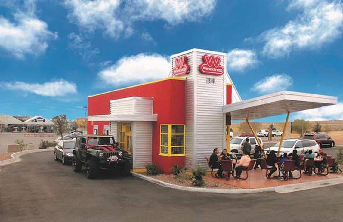 A rendering of a Wienerschnitzel restaurant.