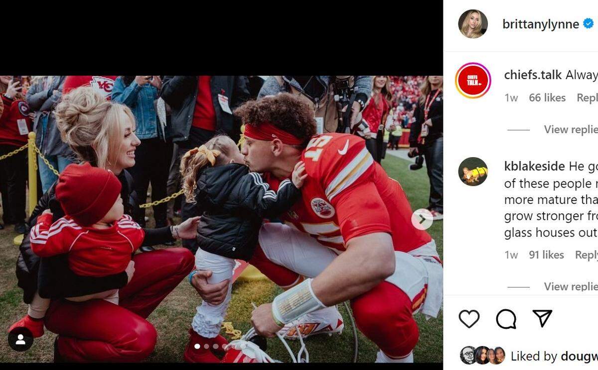 Brittany Mahomes, married to Chiefs quarterback Patrick Mahomes, has fired back at trolls who she says have been more rude lately on social media.