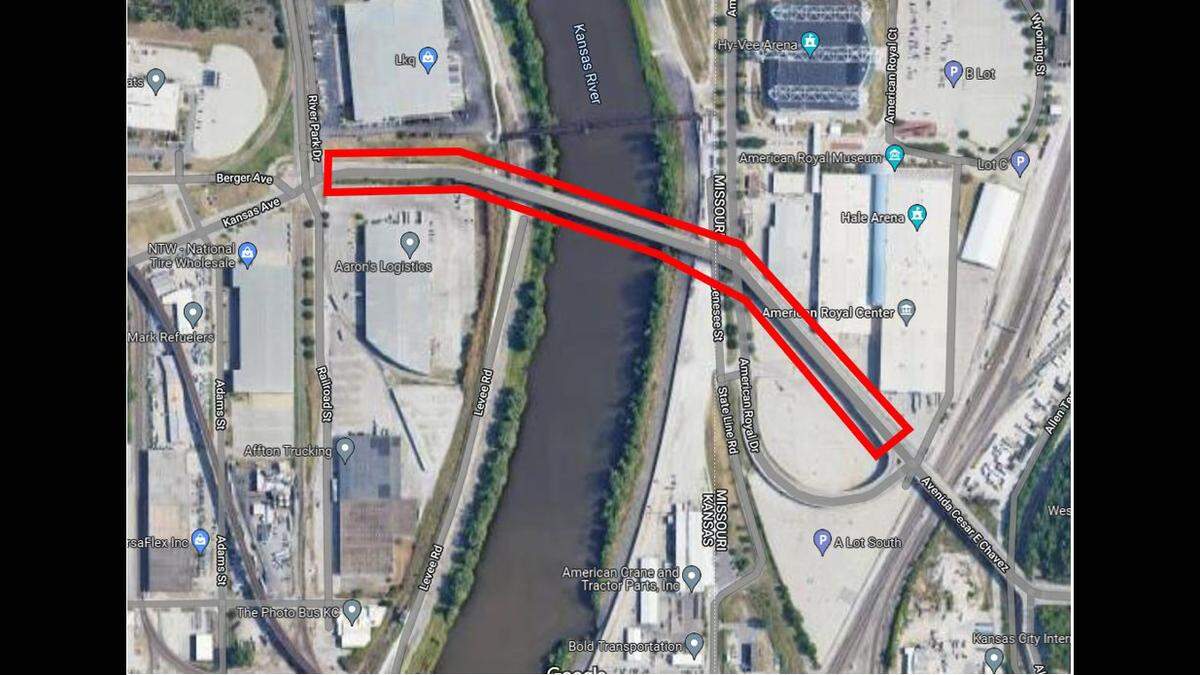 The Unified Government closed the Kansas Avenue Bridge over the Kansas River in 2022.