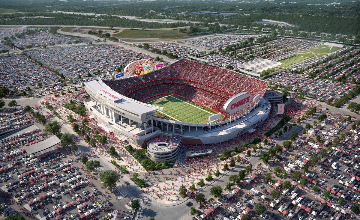 An artist’s rendering of what the Chiefs hope to do with GEHA Field at Arrowhead Stadium at the Truman Sports Complex.