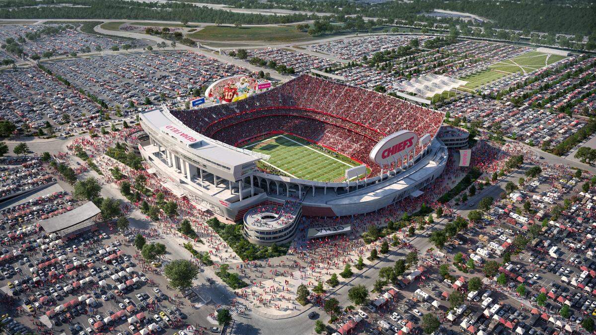 An artist’s rendering of what the Chiefs hope to do with GEHA Field at Arrowhead Stadium at the Truman Sports Complex.