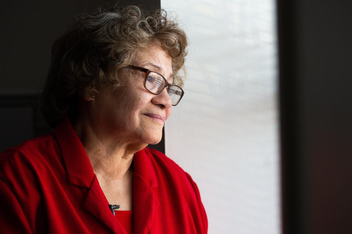 “I heard these footsteps coming up the driveway and I went to the door and opened the door. He was standing there and said: ‘I’m home, mama.’” Joyce Hall, mother of former Raiders’ running back Tim Hall looks out of the window and remembers her dream after Hall was murdered in 1998.