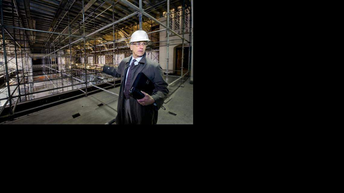 In this 2015 file photo, David Warm gave a tour of the former Linwood Presbyterian Church. The renovated iconic structure, located at 1801 Linwood Blvd., was being reborn as office space for a number of non-profit organizations seeking to help the surrounding neighborhood.