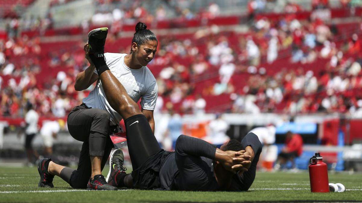 Bucs assistants Maral Javadifar, pictured, and Lori Locust on Sunday will become just the second and third women to coach in a Super Bowl.