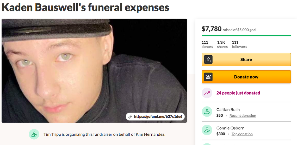 A fundraiser was started to help the family of a teenager who died in a shooting.