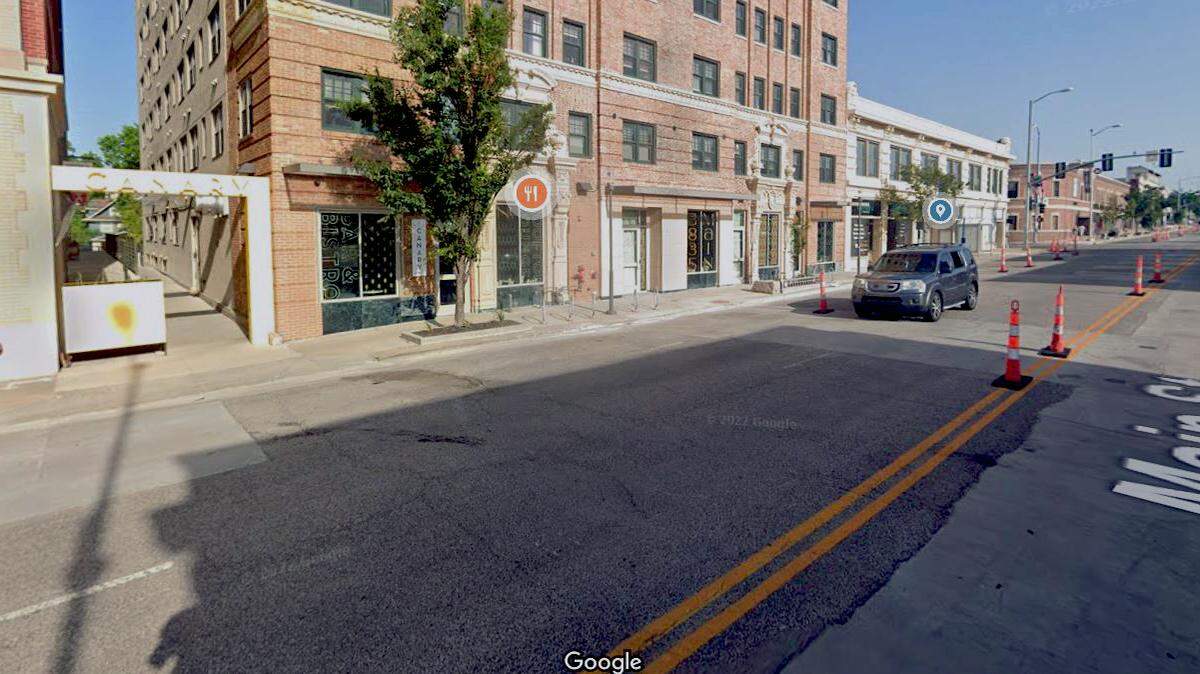 A 33-year-old woman died of injuries suffered late Saturday in a shooting outside a midtown business at 3835 Main Street in Kansas City. The victim was identified as Courtney L. Wickman, and the suspect in her killing is believed to have died by suicide in Kansas. This Google Maps Street View image of the area is from 2022.