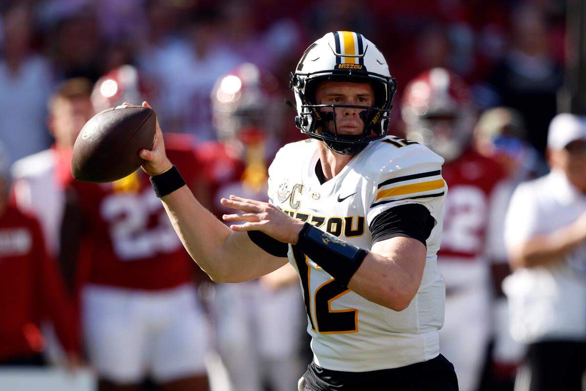 Missouri Tigers quarterback Brady Cook started Saturday’s game against the Alabama Crimson Tide but was forced to leave early at Bryant-Denny Stadium.