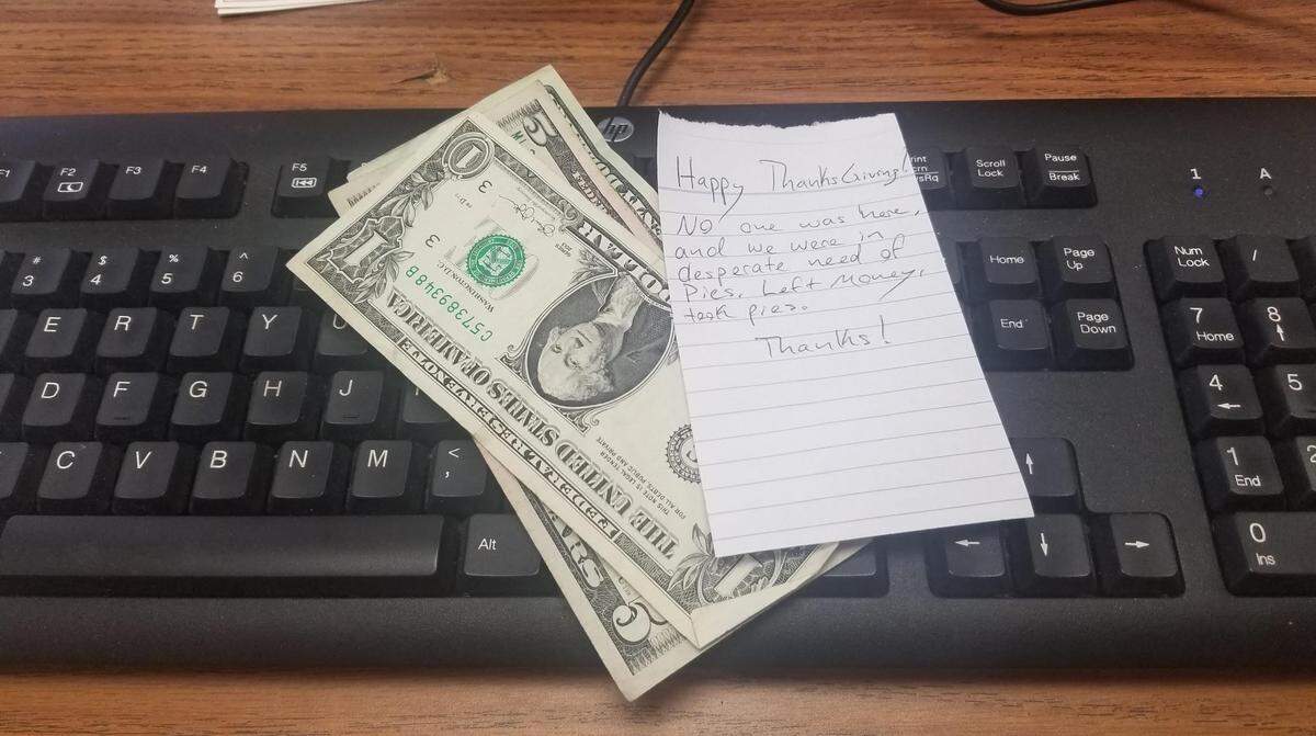 Police in Missouri say someone in ‘desperate need of pies’ broke into an area shop and took pies before leaving cash and note.