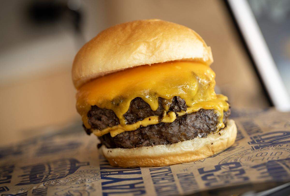 The #1 Hamburger available at the new David Booth Kansas Memorial Stadium on Tuesday, Aug. 19, 2025, in Lawrence.