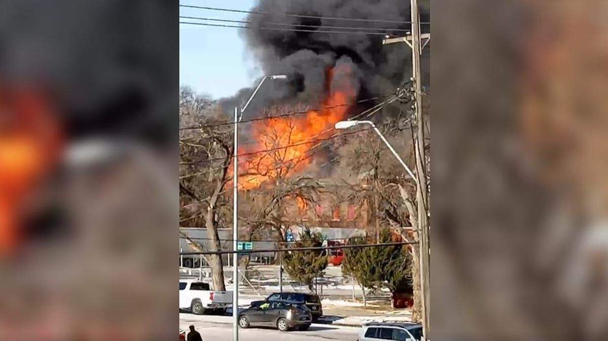The Kansas City Fire Department was called to a building on fire Tuesday, Dec. 27, 2022, near Admiral Boulevard and Virginia Avenue, near downtown.