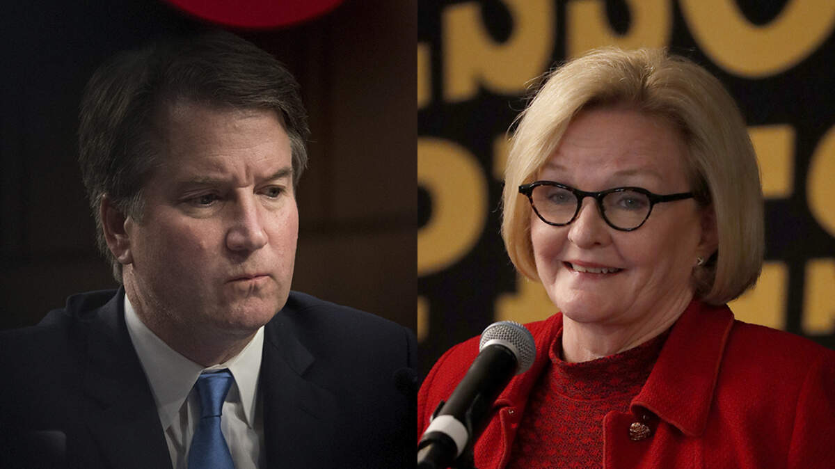 Judge Brett Kavanaugh (left) and Sen. Claire McCaskill