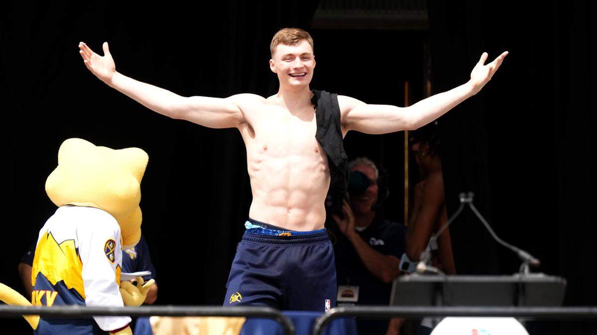Former KU and BVNW star Christian Braun appears to have had a great time at the Nuggets’ NBA championship parade on Thursday, June 15, 2023, in Denver.