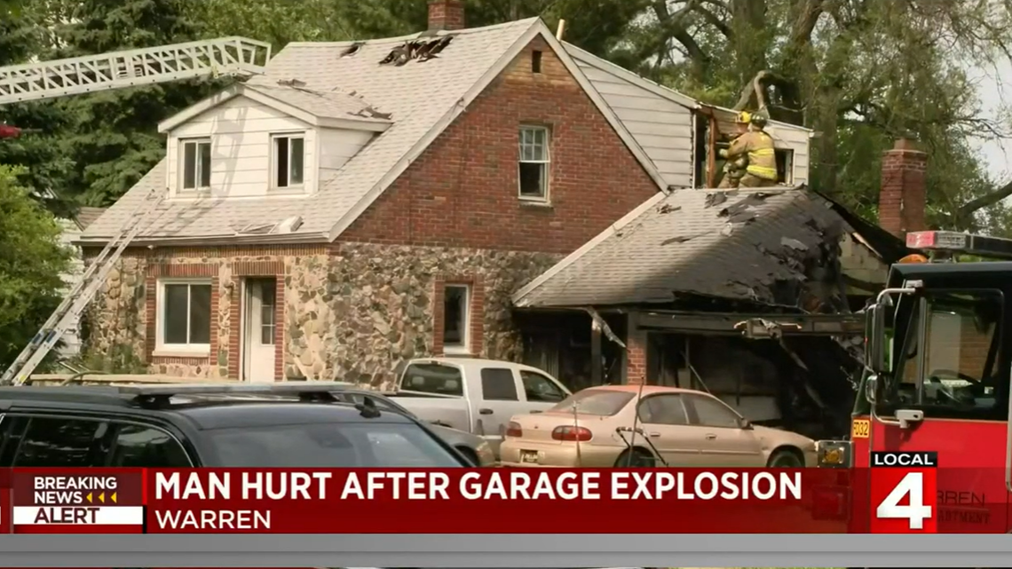 A bomb went off inside the garage of a home in Warren, Michigan, police said.