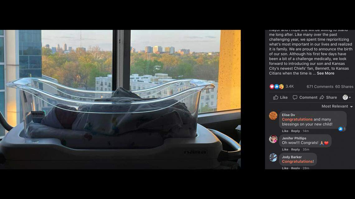 Kansas City Mayor Quinton Lucas shared this image of his newborn son on social media Monday afternoon.