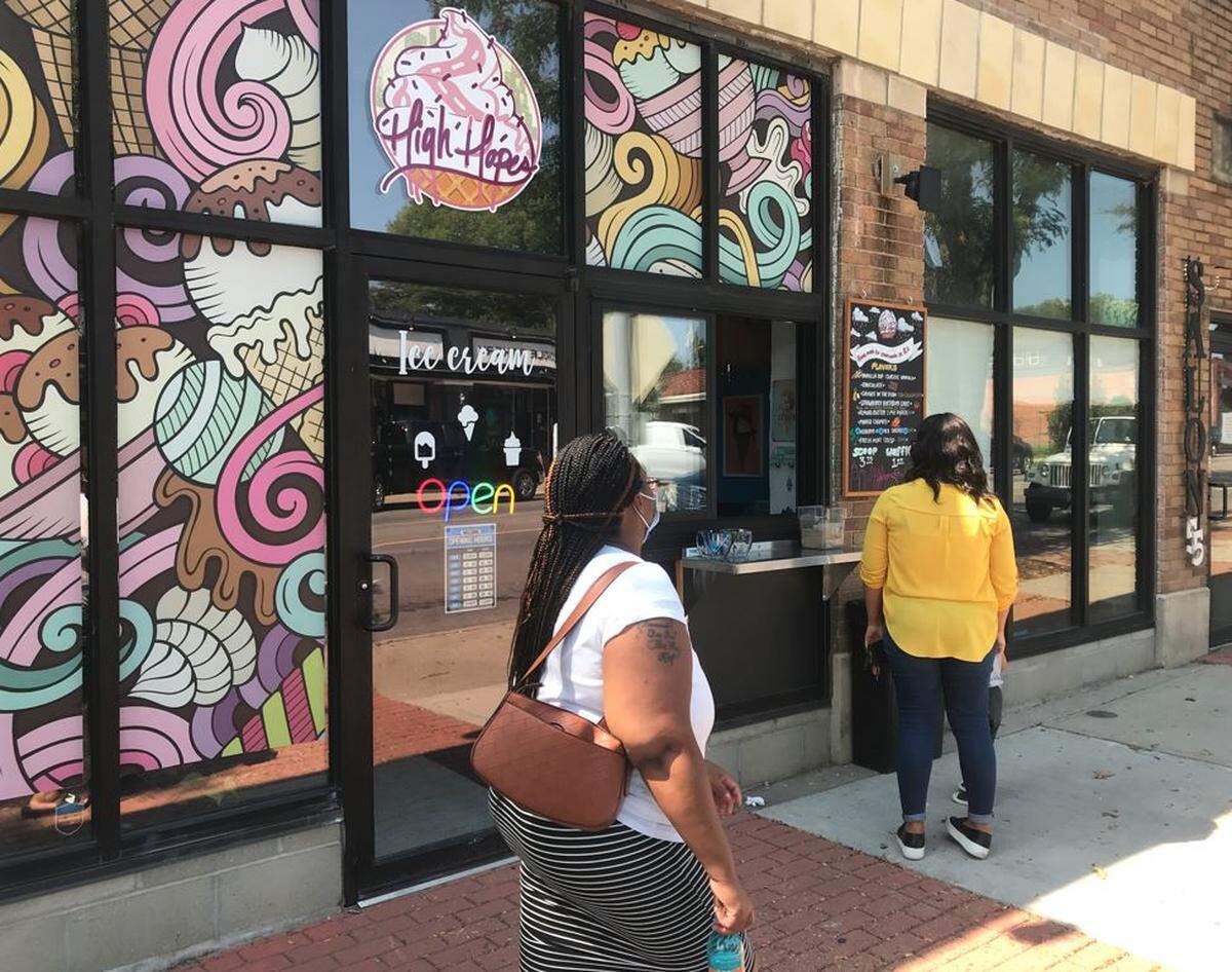 High Hopes Ice Cream has a walk-up window.
