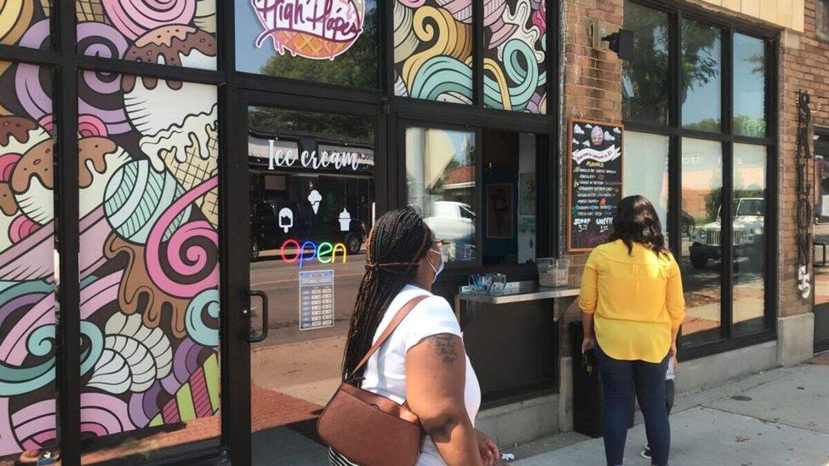 High Hopes Ice Cream has a walk-up window.