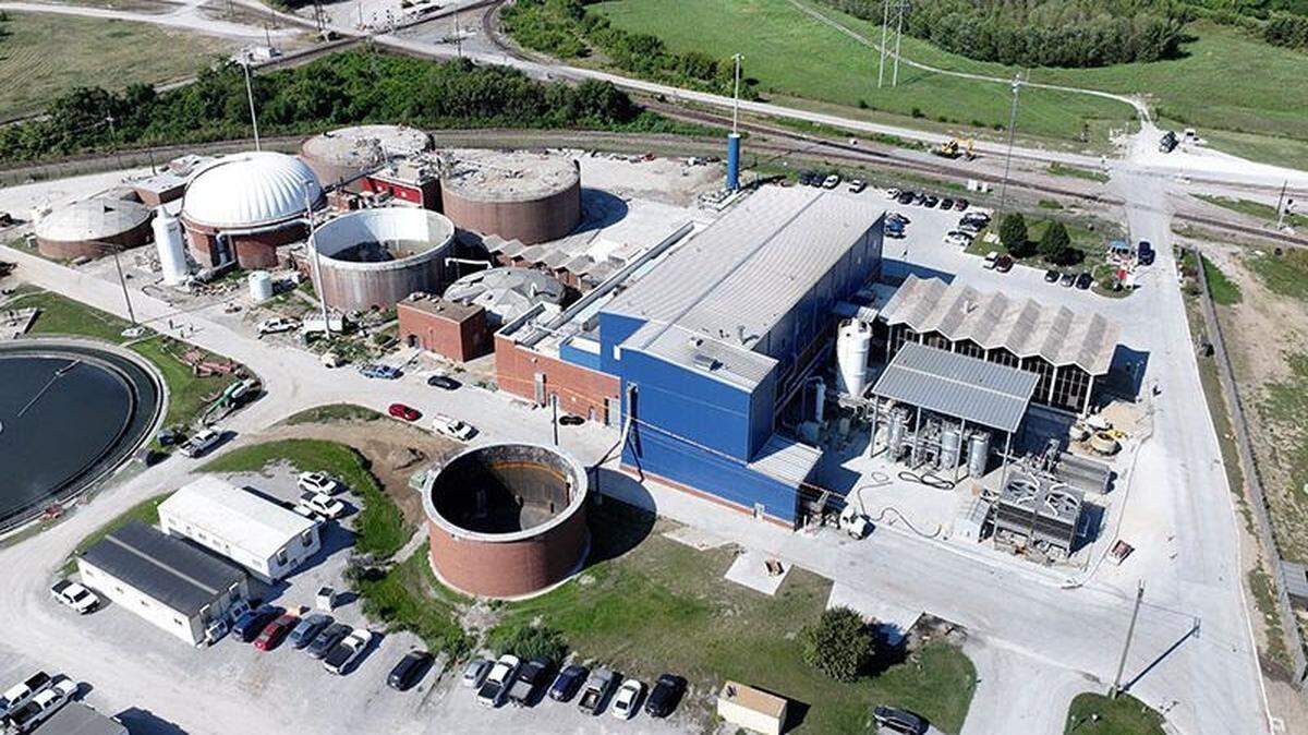 The new Blue River Biosolids plant is located east of Indian Mound, near I-435 and the Missouri River.