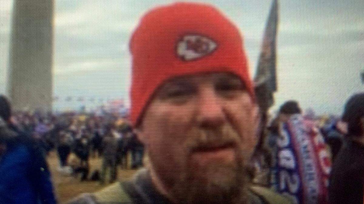 Carey Jon Walden in a “selfie” photograph he took before entering the Capitol building on Jan. 6, 2021.