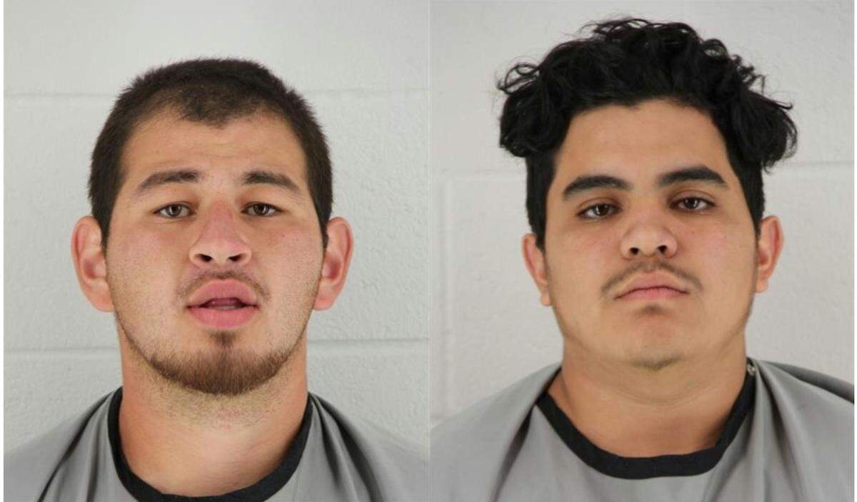 Pedro Antonio Torres, left, and Mario Jimenez were charged Wednesday in Johnson County with multiple charges of aggravated robbery, and Jimenez was also charged with aggravated assault on a law enforcement officer after events that set off a manhunt in Olathe Monday.