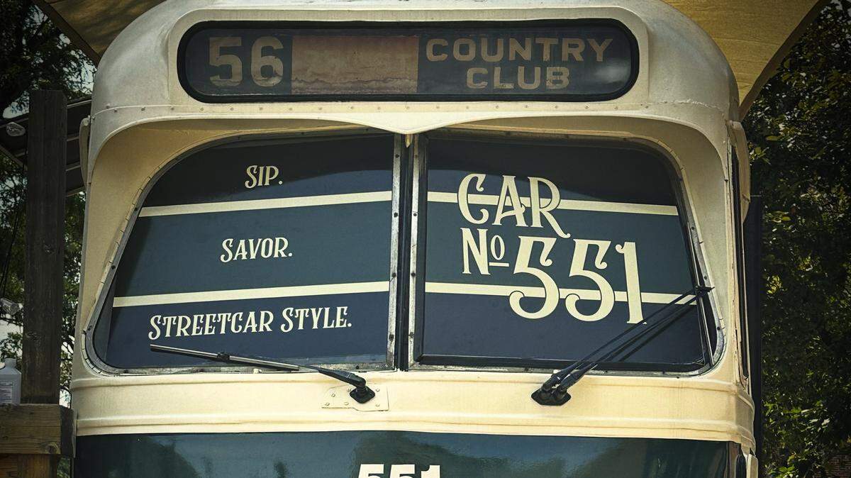 Car No. 551 is opening in the “Trolley Tom” streetcar in the River Market.