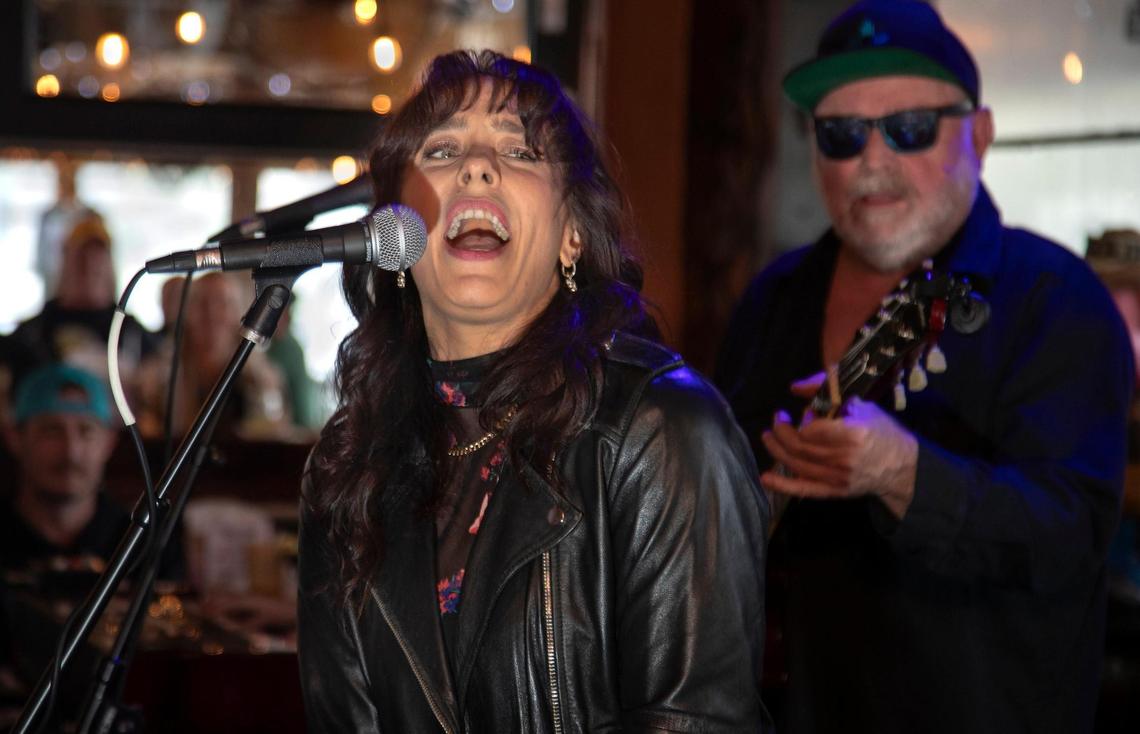 Kansas City blues and soul singer Danielle Nicole joined Brody Buster onstage during the release party for his “Redemption.” “When you hear him play harmonica, you know that he’s meant to be a musician,” she said.