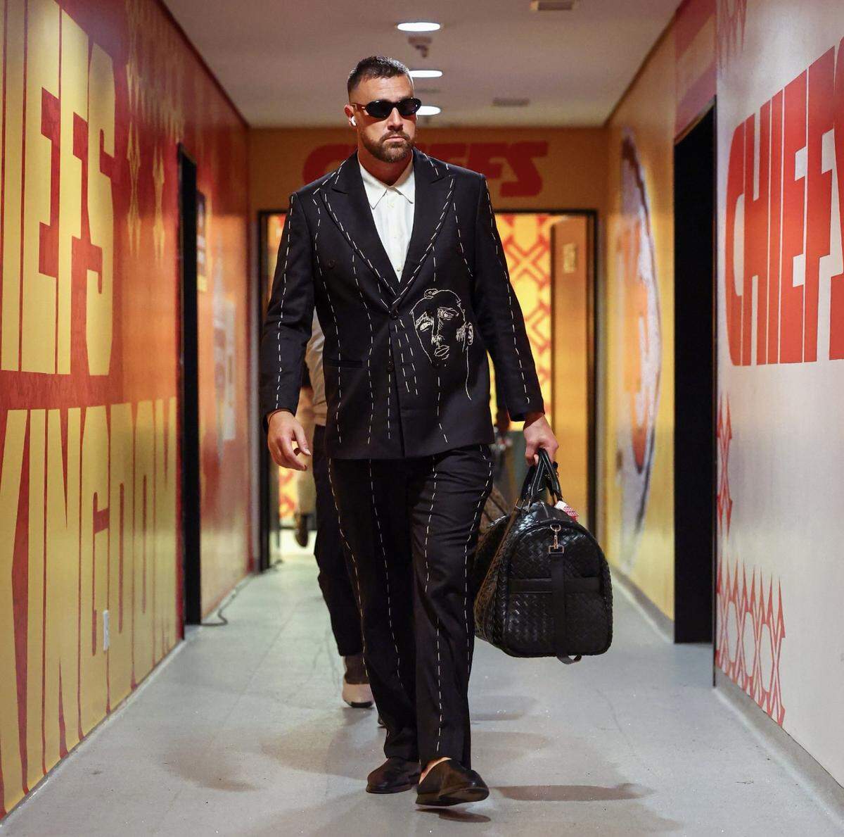 Kelce raised a few eyebrows in this suit, but we give it a thumbs-up.