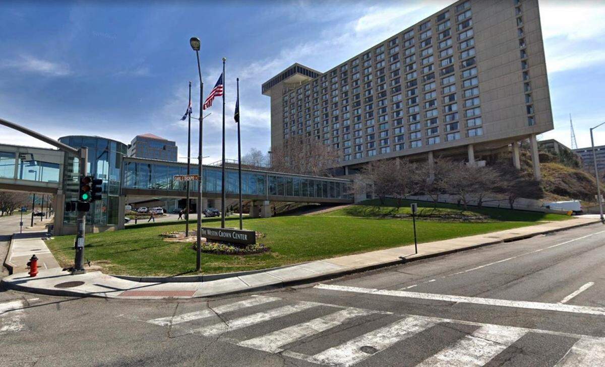 The Westin at Crown Center, southeast corner of Main Street and Pershing Road.