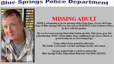 Blue Springs police searching for missing 31-year-old man | Kansas City ...