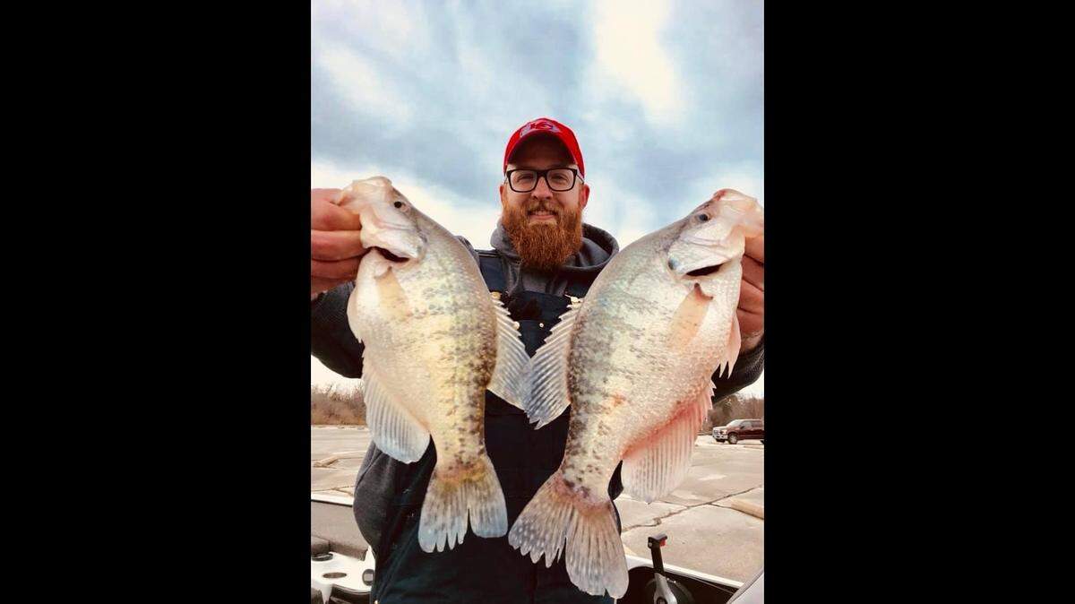 Despite the cold and dreary weather, Michael Parker got into the white crappie recently on Truman Lake.