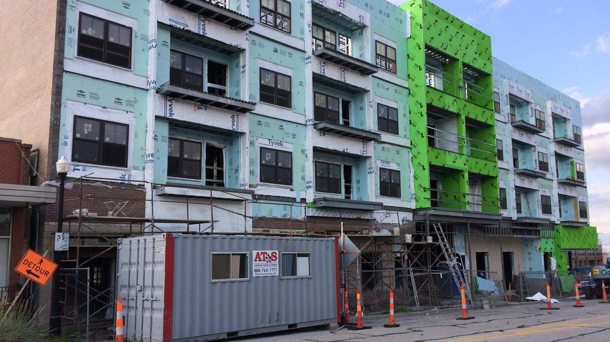 The Market Lofts at 80th and Marty streets in downtown Overland Park was supposed to be finished July 31 but is far from complete.