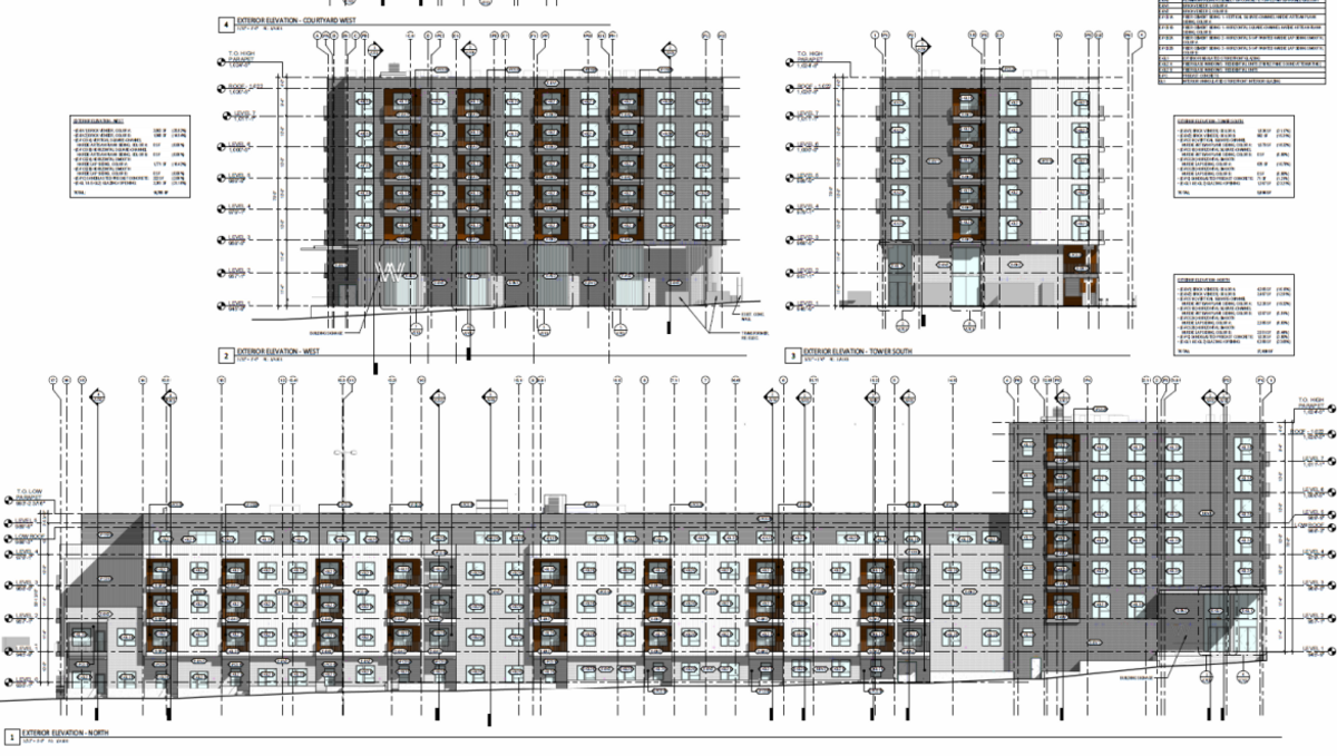 Diagrams of planned new apartments off Rainbow Boulevard in Kansas City, Kansas.