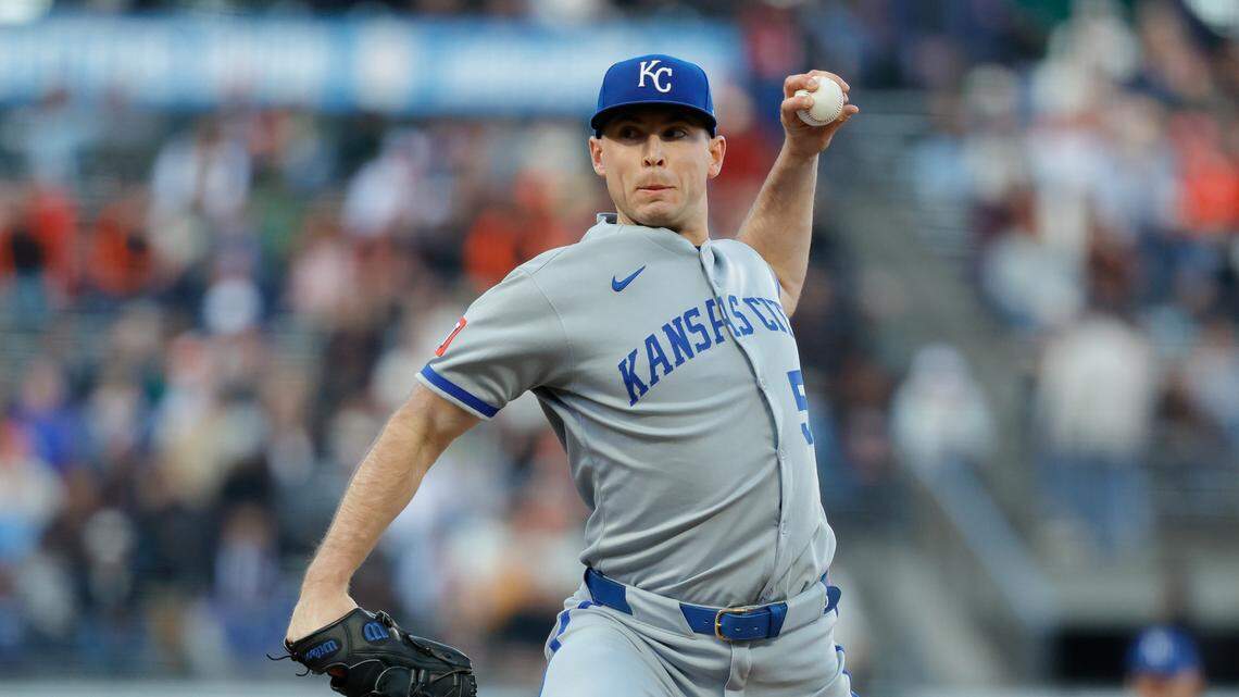 Kansas City Royals left-hander Kris Bubic pitches against the Giants during a Monday, May 19, 2025 Major League Baseball game at Oracle Park in San Francisco.