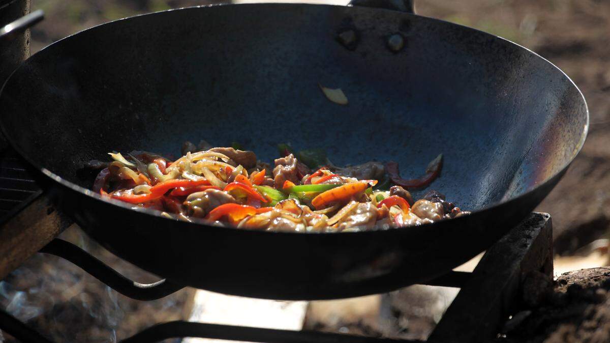 Cooking in a pan