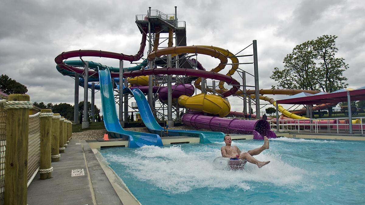 The Shark’s Revenge slide at Oceans of Fun is seen in a file photo
