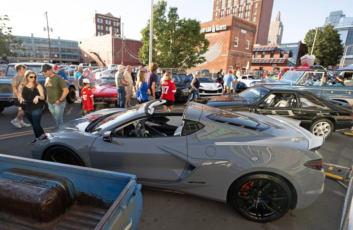 Fans and car enthusiasts flocked to Kelce Car Jam to see classic and sports cars including a late-model Corvette and to get a glimpse of Travis Kelce in Kansas City on Saturday, October 5, 2024.