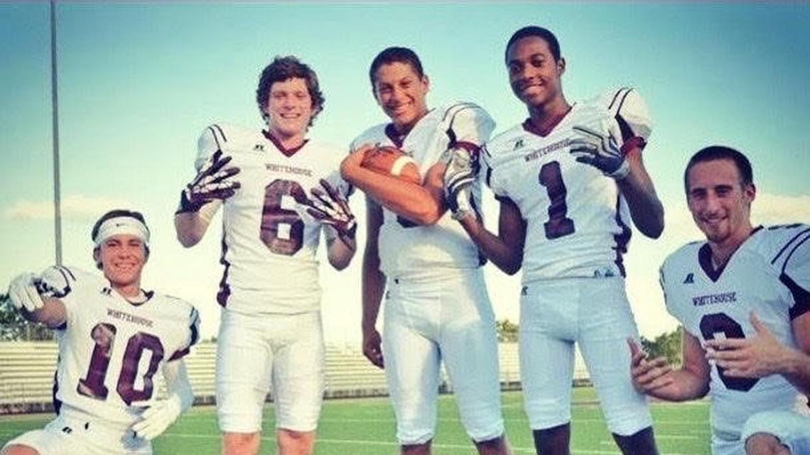 Whitehouse High School quarterback Patrick Mahomes with his close friends. From left: Jake Parker, Coleman Patterson, Mahomes, Jaylon Dews, Ryan Cheatham.