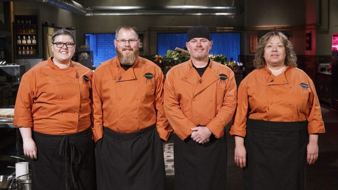 Pitmasters Kaitlyn Magee (from left), Jeremy Williams, Craig Carter and Stephanie Wilson will represent Kansas City on an episode of Food Network’s “Chopped Grill Masters” that airs July 31, 2018. The winner advances to the finale on Aug. 28.