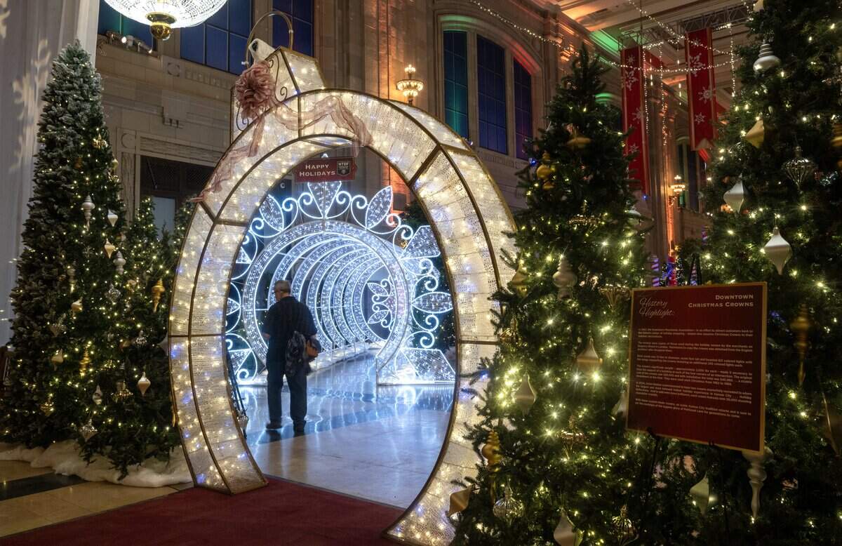 Final touches were being put on “Holiday Reflections” at Union Station on Thursday, November 20, 2025, in Kansas City. The display is billed as Kansas City's largest holiday walk-through experience, filling 27,000 square feet of the historic Grand Plaza.