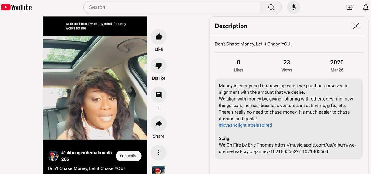 Nkhenge Shropshire posted this video about goals and finances in this 2020 YouTube video. Two years later, she pleaded guilty in federal court to COVID-loan related fraud.