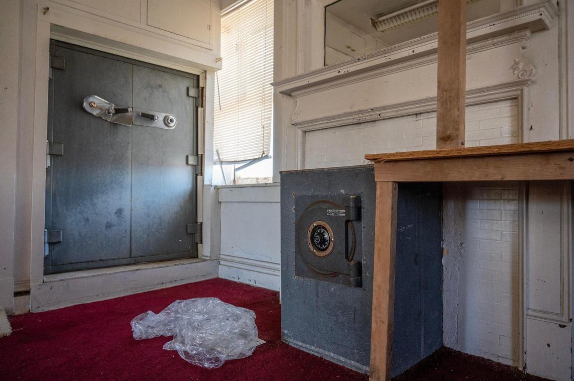 Two unopened safes are seen in a room at the Justice and Dignity Center building on Wednesday, March 20, 2024, in Kansas City.