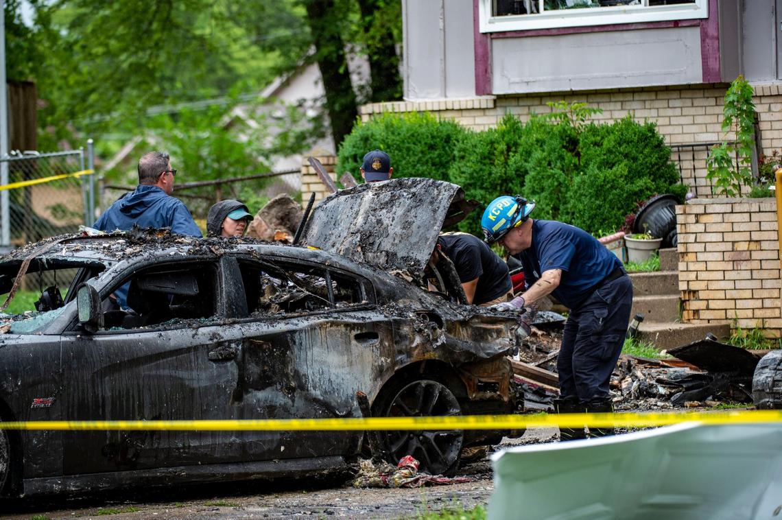 Investigators found a person dead in the basement area of a Raytown home that exploded and caught fire Monday night. The explosion left several people injured at the duplex in the 7500 block of Englewood Avenue. The Bureau of Alcohol, Tobacco, Firearms and Explosives were on the scene Tuesday to investigate the explosion.