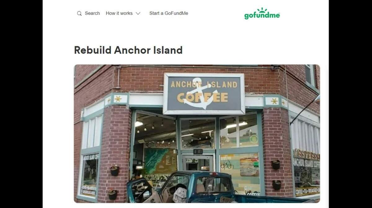 Anchor Island, a Kansas City coffee shop, is asking for financial help through GoFundMe for repairs after the shop was struck by a pickup truck on Wednesday.