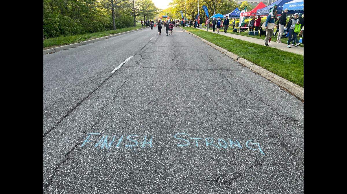 Finish strong? In her bedraggled state, Denise Snodell didn’t even get started.