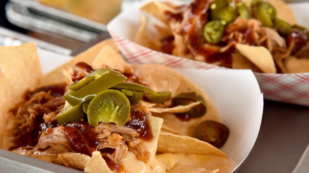 Pulled pork nachos will be was one of the offerings at the Plowboys Barbeque at Arrowhead.