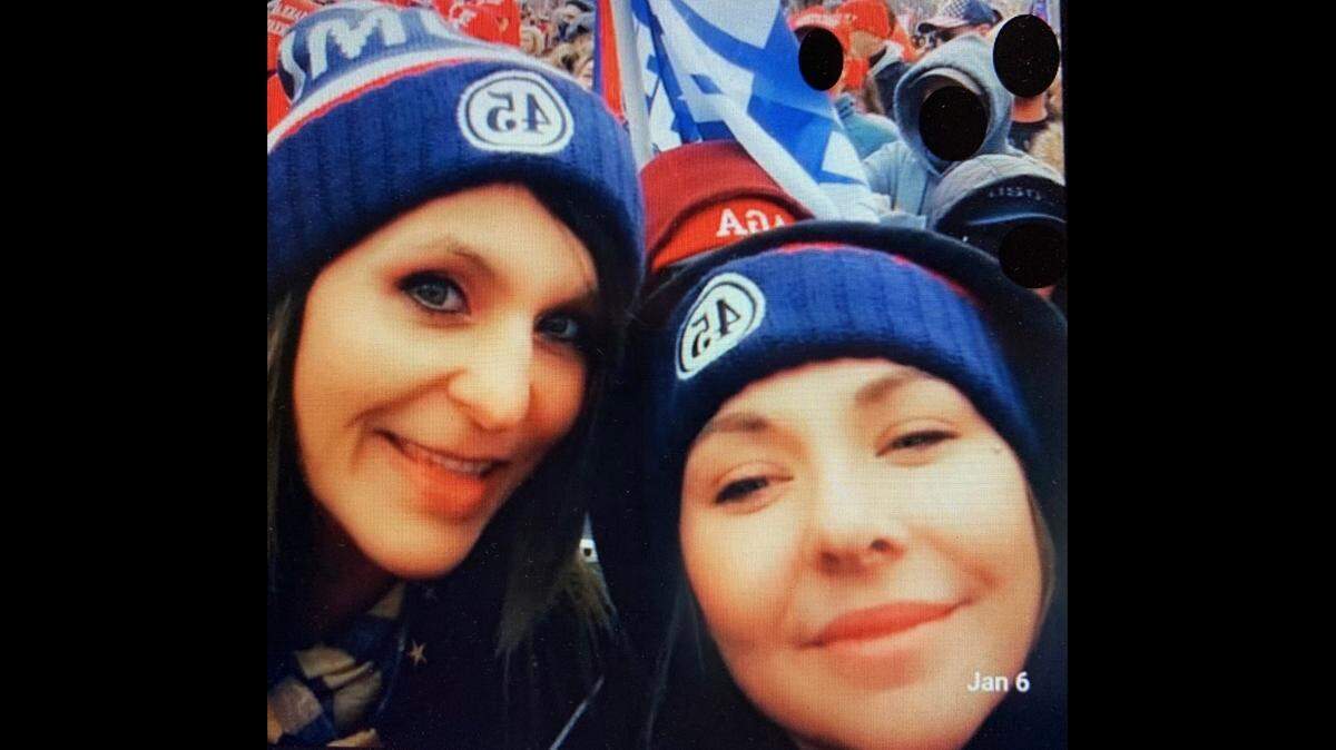 Mahailya Pryer (left) and Cara Hentschel in Washington, D.C., on Jan. 6, 2021.