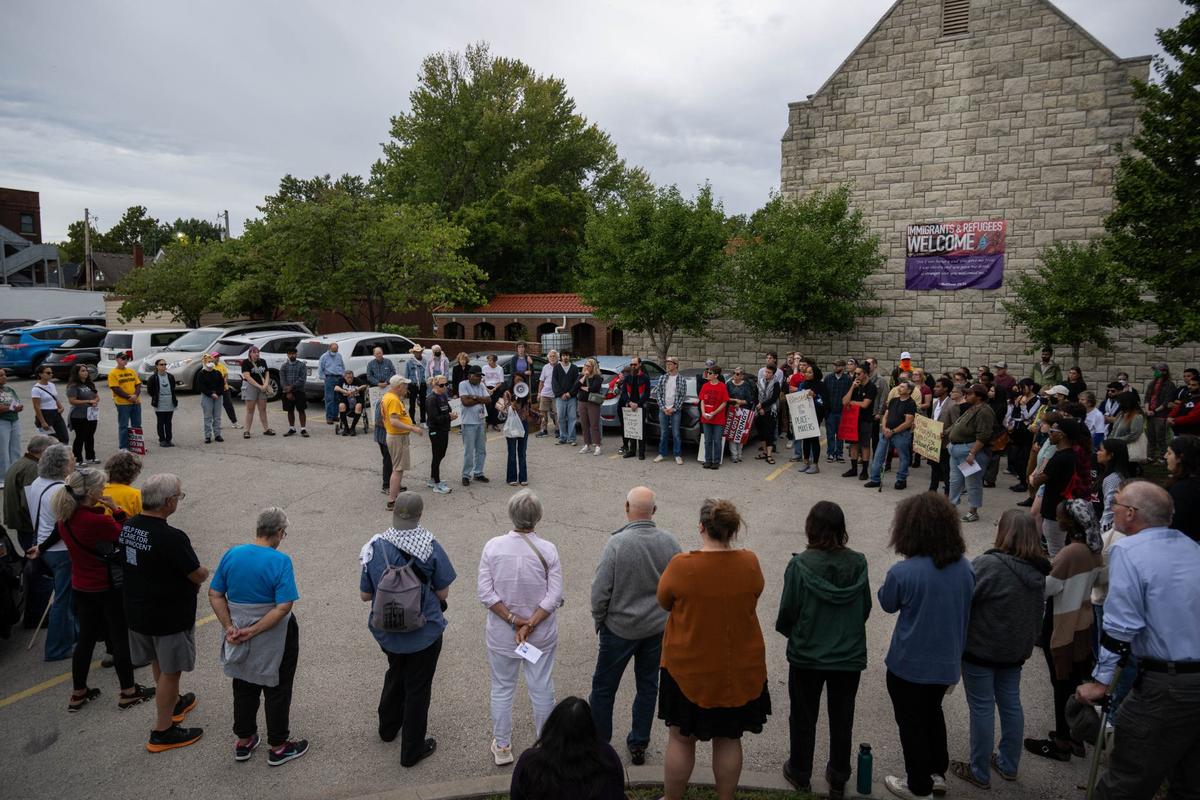 Protesters gathered at the corner of 39th and Troost for prayer in Kansas City on Tuesday, Sept. 24, 2024 following the execution of Marcellus Williams. Williams was executed shortly after 6 p.m. on Tuesday after a final push for a stay was denied by the U.S. Supreme Court.