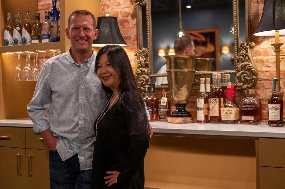 Alan Stribling, left, co-owner of Uptown Lounge, and his wife Jean.