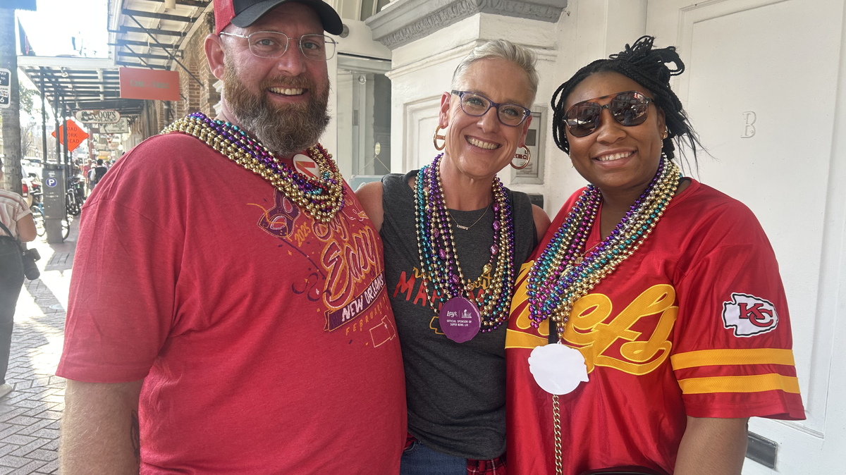Toddy Beery, his partner Amanda Schable and their friend Nesha Narcisse are in New Orleans for the Super Bowl. Beery and Schable got their tickets through a Chiefs season ticket holder raffle, and Narcisse decided to come early for a business trip.
